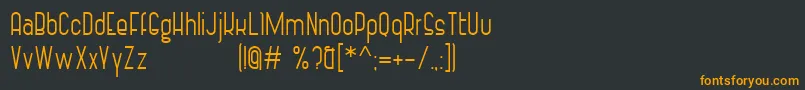 Fonte VintageStrapsRegular – fontes laranjas em um fundo preto