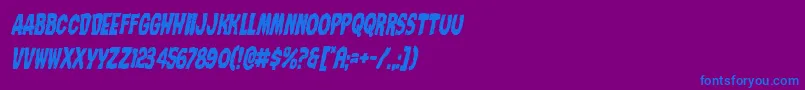 Nightmarealleycondital-Schriftart – Blaue Schriften auf violettem Hintergrund