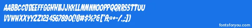 Nightmarealleycondital Font – White Fonts on Blue Background