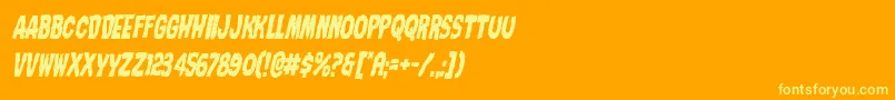 Nightmarealleycondital Font – Yellow Fonts on Orange Background