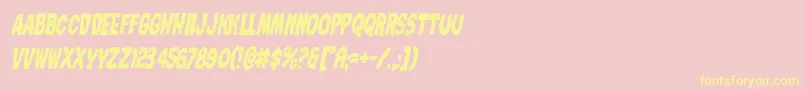 Nightmarealleycondital-Schriftart – Gelbe Schriften auf rosa Hintergrund