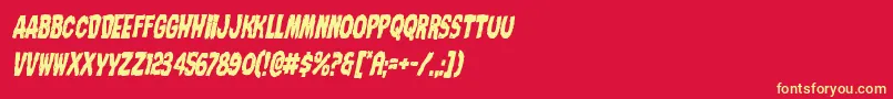Nightmarealleycondital Font – Yellow Fonts on Red Background