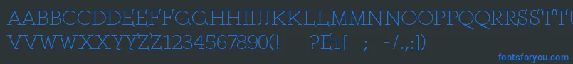 Ethserifethon Font – Blue Fonts on Black Background