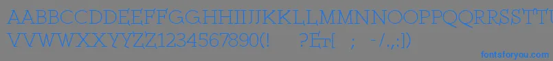 フォントEthserifethon – 灰色の背景に青い文字