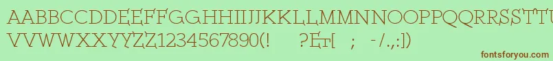 Шрифт Ethserifethon – коричневые шрифты на зелёном фоне