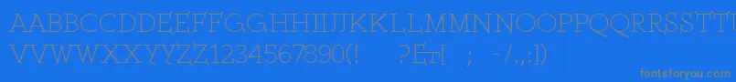 フォントEthserifethon – 青い背景に灰色の文字