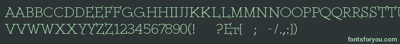 フォントEthserifethon – 黒い背景に緑の文字