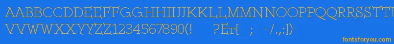 Ethserifethon Font – Orange Fonts on Blue Background