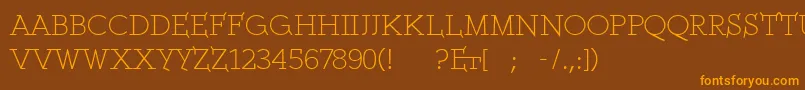 Ethserifethon Font – Orange Fonts on Brown Background
