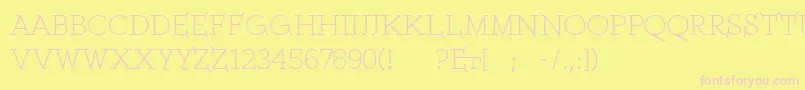 Ethserifethon Font – Pink Fonts on Yellow Background