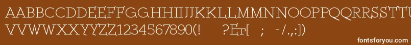 フォントEthserifethon – 茶色の背景に白い文字