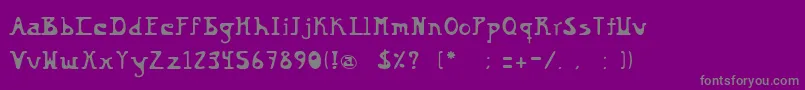 フォントBikinny – 紫の背景に灰色の文字