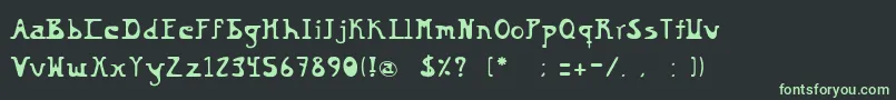 Шрифт Bikinny – зелёные шрифты на чёрном фоне