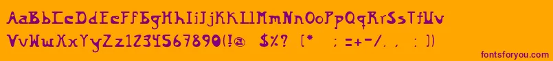 Bikinny Font – Purple Fonts on Orange Background