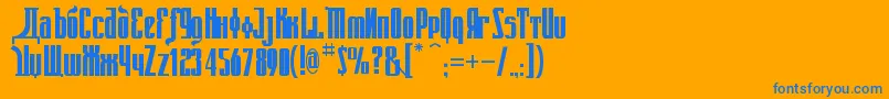 KremlinEmperorBold Font – Blue Fonts on Orange Background