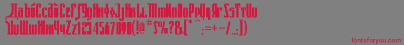フォントKremlinEmperorBold – 赤い文字の灰色の背景