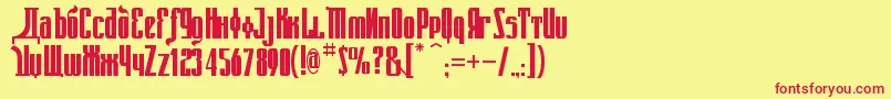 KremlinEmperorBold Font – Red Fonts on Yellow Background