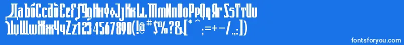 Fonte KremlinEmperorBold – fontes brancas em um fundo azul