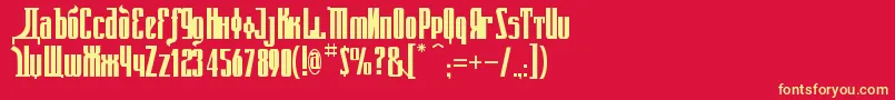 KremlinEmperorBold Font – Yellow Fonts on Red Background