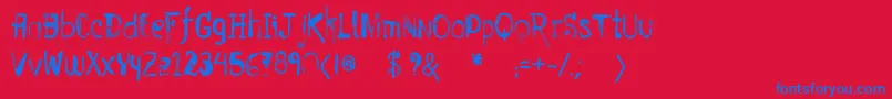 Vtksentulho Font – Blue Fonts on Red Background