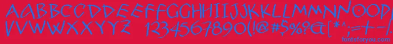 Petra Font – Blue Fonts on Red Background