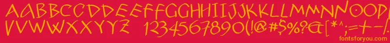 Petra Font – Orange Fonts on Red Background