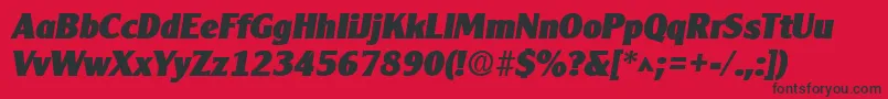 フォントClearlyGothicHeavyItalic – 赤い背景に黒い文字