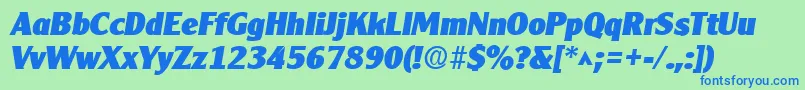 ClearlyGothicHeavyItalic Font – Blue Fonts on Green Background