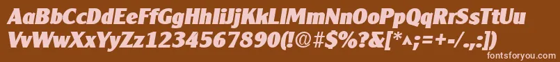 ClearlyGothicHeavyItalic Font – Pink Fonts on Brown Background