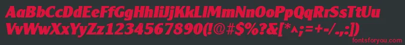 ClearlyGothicHeavyItalic Font – Red Fonts on Black Background