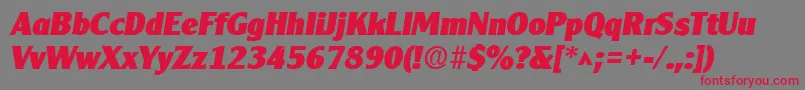 ClearlyGothicHeavyItalic Font – Red Fonts on Gray Background