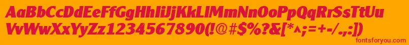 フォントClearlyGothicHeavyItalic – オレンジの背景に赤い文字