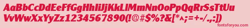 ClearlyGothicHeavyItalic Font – Red Fonts on Pink Background