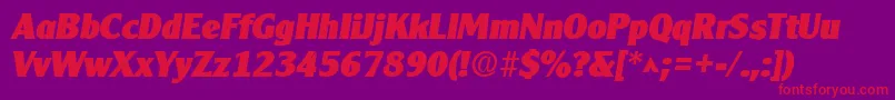ClearlyGothicHeavyItalic Font – Red Fonts on Purple Background
