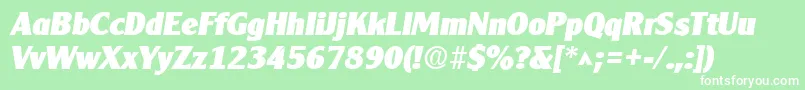 ClearlyGothicHeavyItalic Font – White Fonts on Green Background