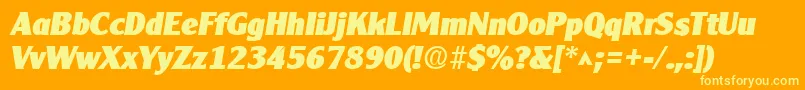 ClearlyGothicHeavyItalic Font – Yellow Fonts on Orange Background