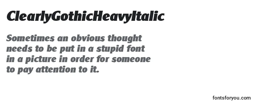 Review of the ClearlyGothicHeavyItalic Font