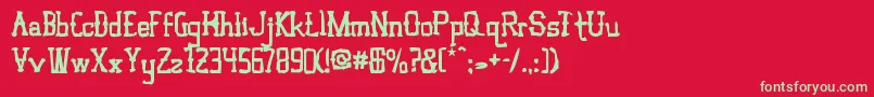 フォントVloderstoneAntique3 – 赤い背景に緑の文字