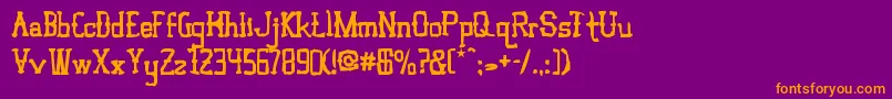 VloderstoneAntique3 Font – Orange Fonts on Purple Background