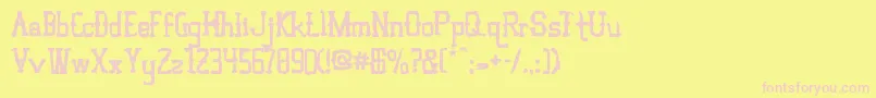 VloderstoneAntique3-fontti – vaaleanpunaiset fontit keltaisella taustalla