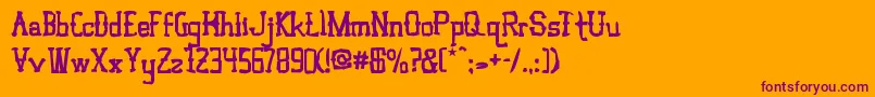 Czcionka VloderstoneAntique3 – fioletowe czcionki na pomarańczowym tle
