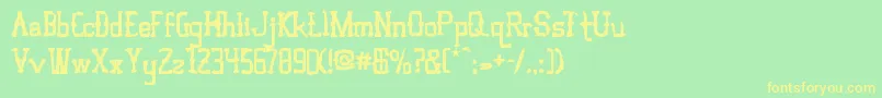VloderstoneAntique3 Font – Yellow Fonts on Green Background