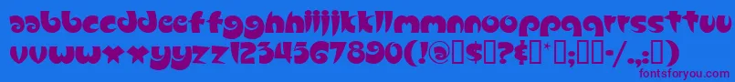 Slugfest Font – Purple Fonts on Blue Background