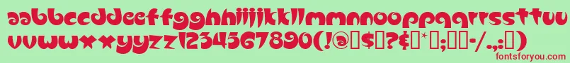 Slugfest-Schriftart – Rote Schriften auf grünem Hintergrund