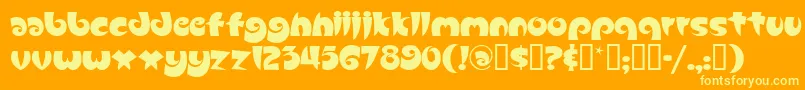 Slugfest-Schriftart – Gelbe Schriften auf orangefarbenem Hintergrund