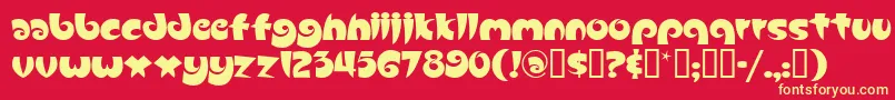 Шрифт Slugfest – жёлтые шрифты на красном фоне