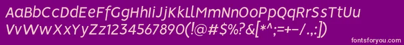 VisionRegularItalic Font – Pink Fonts on Purple Background