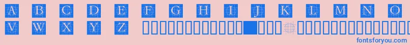 Grafcirculumbricks-Schriftart – Blaue Schriften auf rosa Hintergrund