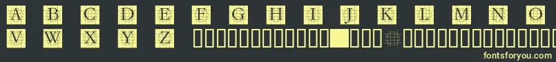 フォントGrafcirculumbricks – 黒い背景に黄色の文字