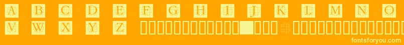 Grafcirculumbricks Font – Yellow Fonts on Orange Background